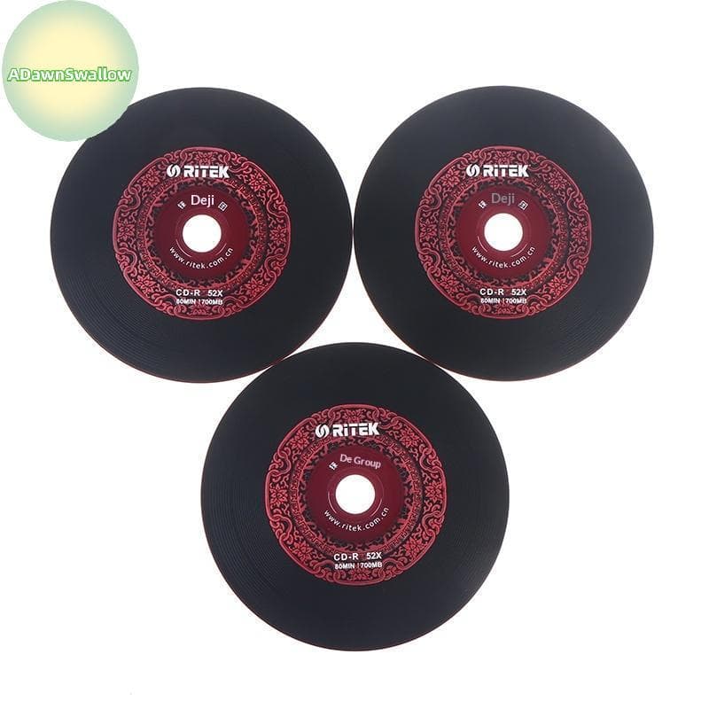 ADS 10PCS Ritek Disco De Vinil Bla CD-R Em Branco Compacto Gravável 700MB/80min/52x Música Para Carro NK BR