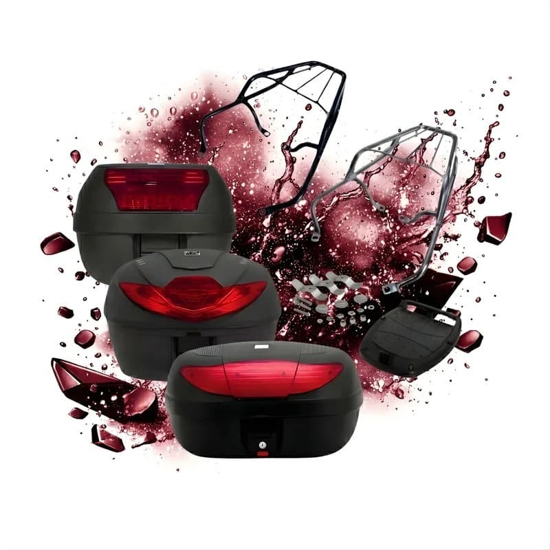 Bagageiro Biz 125 + Baú Bauleto 45 35 28 Litros 2006 2007 2008 2009 2010 2011 Preto Cromado Aço Pro Tork Original