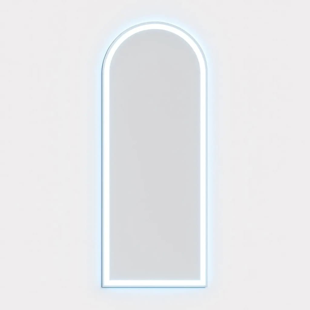 Espelho Oval Base Reta 60x80 Cm Jateado Led Lapidado Luxo