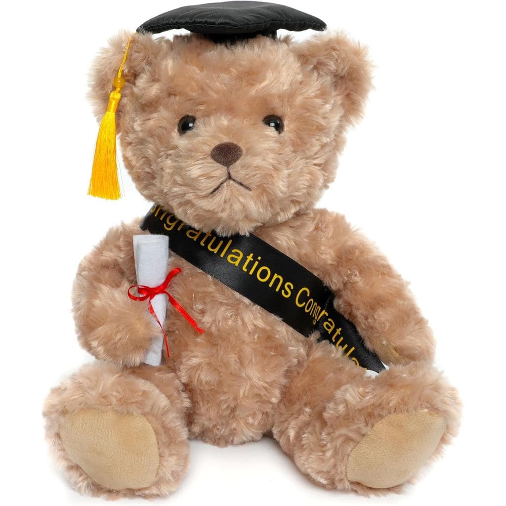 Urso de Pelúcia WEIGEDU para Presente de Formatura com Capelo, Faixa e Diploma, Presente de Formatura para Crianças, Est