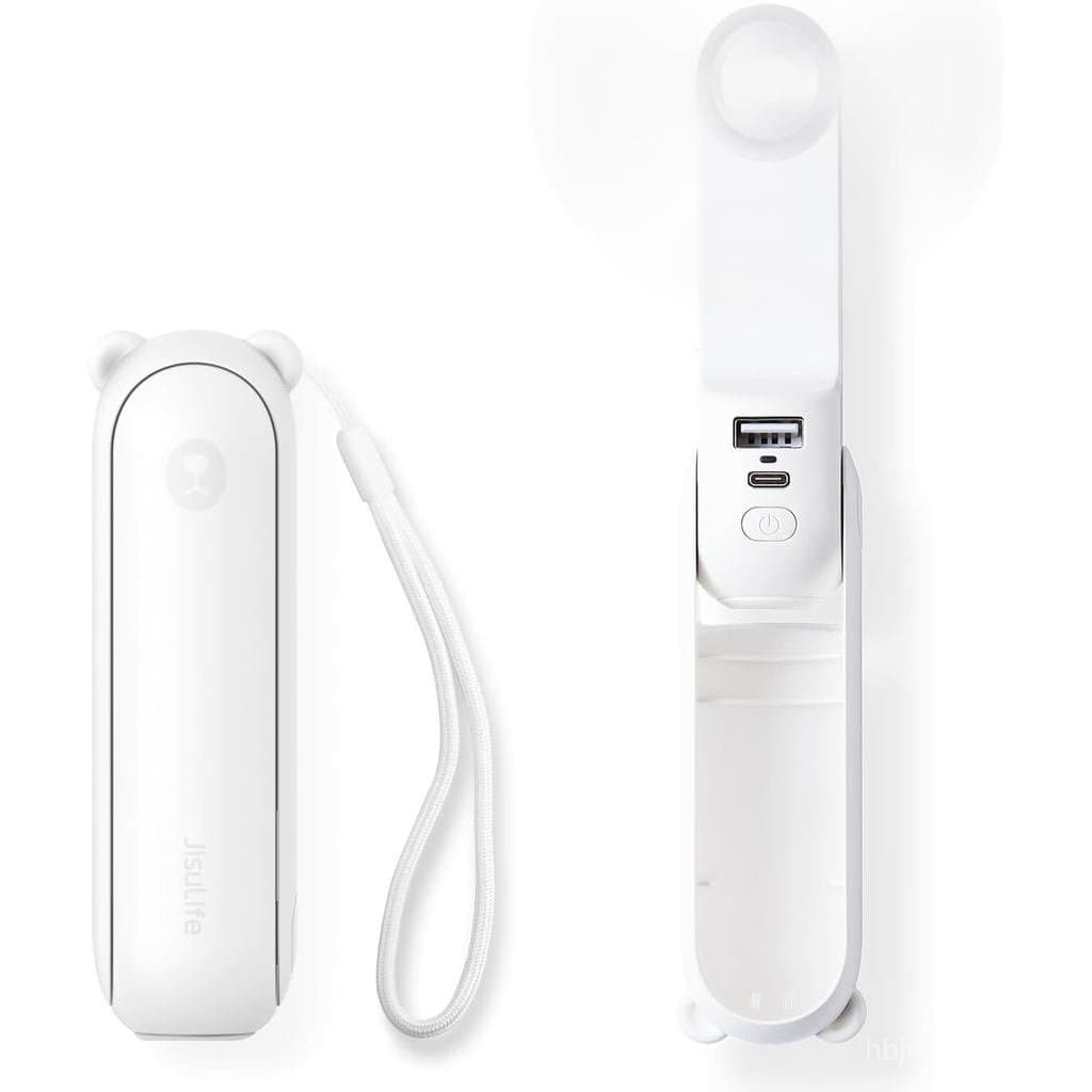 JISULIFE Ventilador Portátil 3 em 1 - Ventilador Portátil, Power Bank e Lanterna, 19 Horas de Resfriamento Máximo, Recar