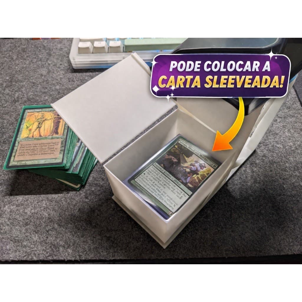 Card Scanner para MTG e Pokémon | Porta Deck Box Organizador de Cartas com Sleeve | Acesso Rápido