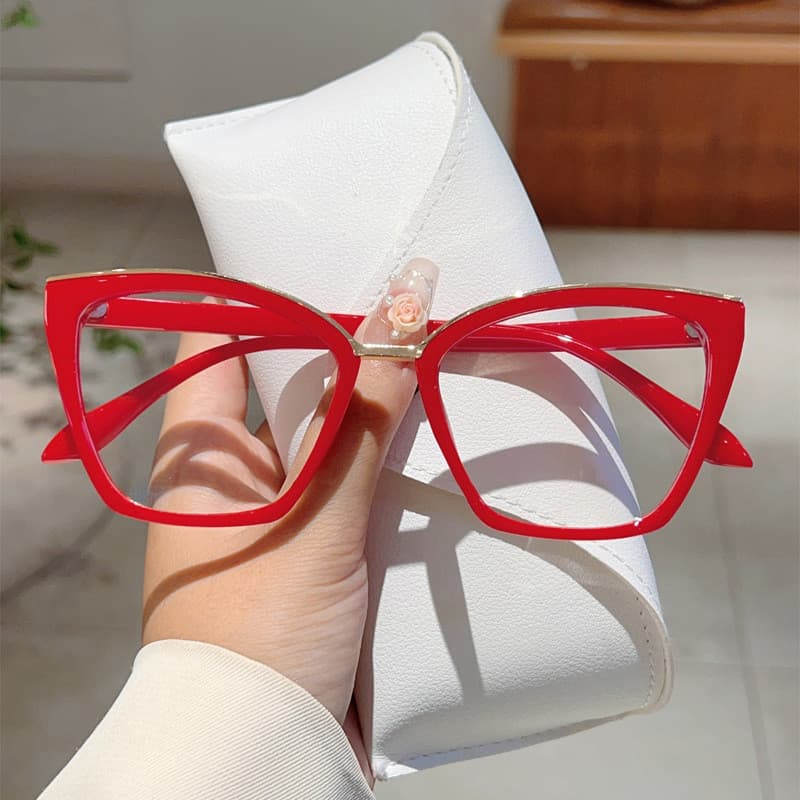 Óculos de Sol Femininos Oversized Estilo Olho de Gato, Armação Retro Colorida, Design Fashion, Proteção Contra Luz Azul