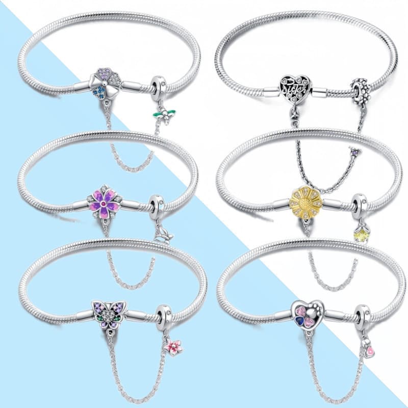 Pulseira de prata esterlina S925, com corrente de osso de cobra e design de borboleta, adequada para presente, do fabric