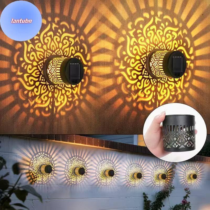 LANTUBN 4 Pçs Solar Mandala Luzes De Parede Resistente Às Intempéries Energia Eficiente Para Ao Ar Livre De Passo Cerca
