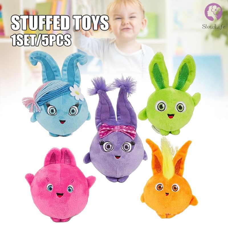 5pcs/set Plush Sunny Bunnies Stuffed Doll Soft Throw Pillow Decorations Children Kids Birthday Present Gifts