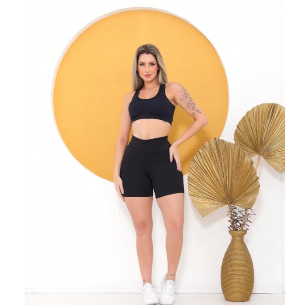 Short Legging Bermuda Academia Meia Coxa Fitness Feminino Casual
