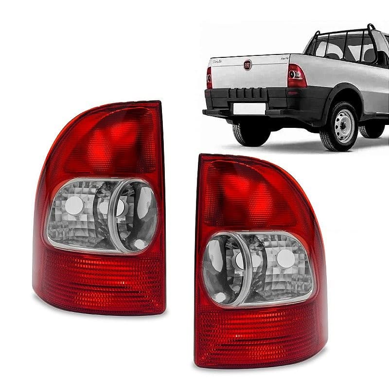 Par Lanterna Traseira Fiat Strada 2001 2002 2003 2004 Rubi Ré Cristal