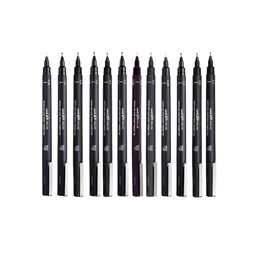 Caneta Uni-ball Uni pin fine line preta - unidade