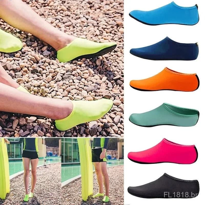 1 Par Antiderrapante Unisex Sapatos De Água Natação Mergulho Meias Verão Aqua Praia Sandália Sapato Plano Seaside Tênis