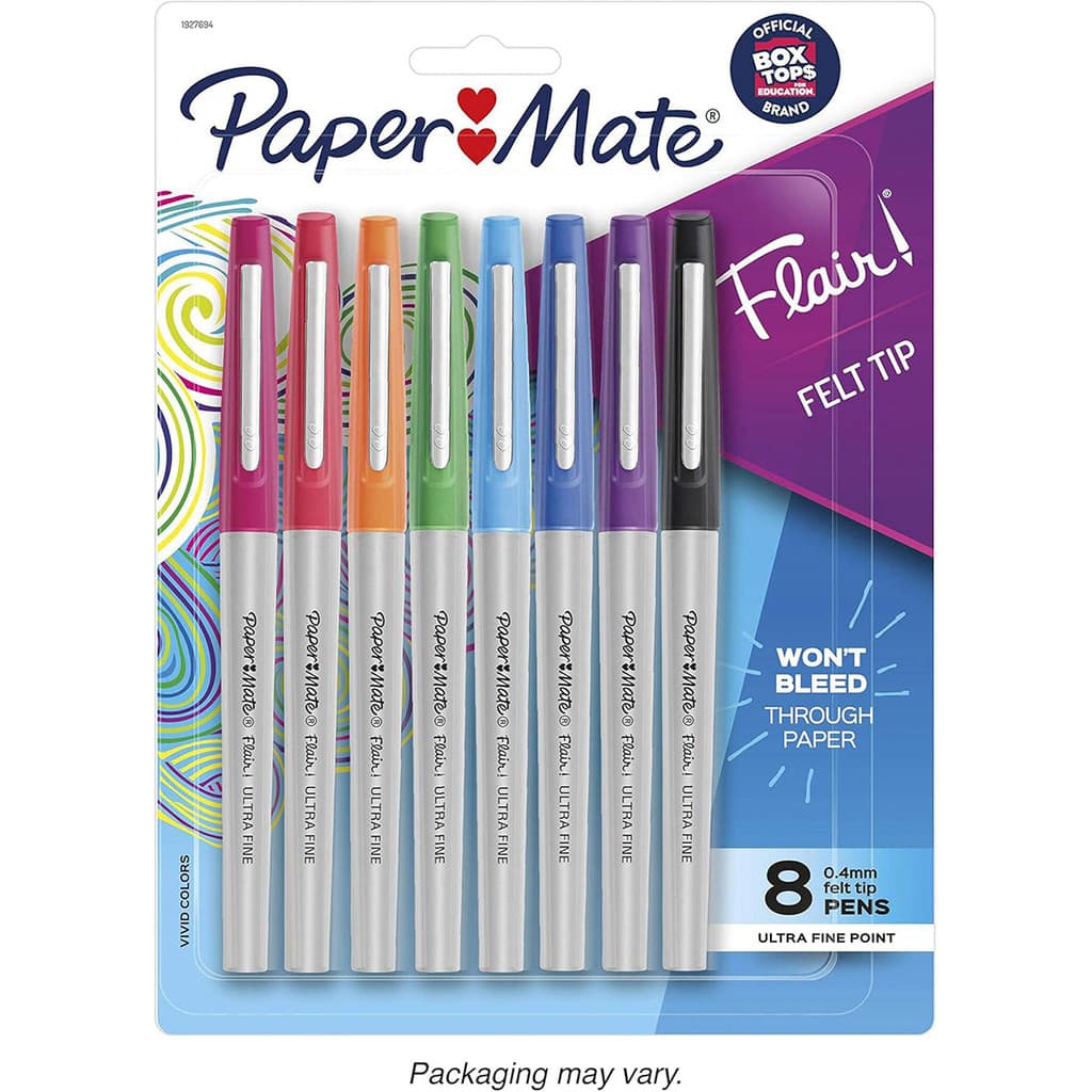 Caneta Flair Ultra Fina 0.4mm 8 Cores Paper Mate