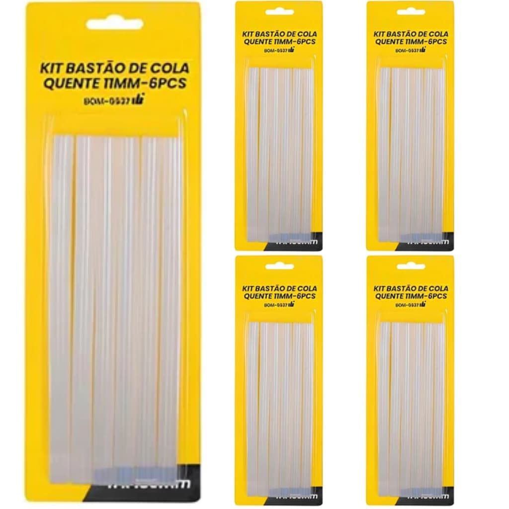 Oferta com 30 pc de Bastão de Cola Quente 11mm x 18 cm