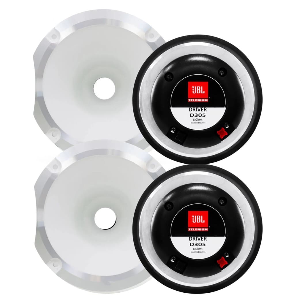 2 Driver Jbl D305 75W 8 Ohms + 2 Cone Corneta Lente Jarro Aluminio