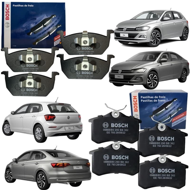 Pastilha de Freio Diant e Tras Nivus Virtus Tera Polo T Cross TSI 2019 2020 2021 2022 2023 a 2025 Bosch