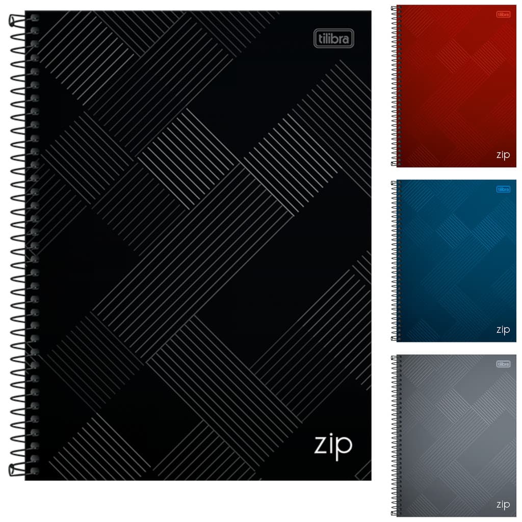 Caderno Universitário Tilibra Zip Colors Capa Dura 1 Matéria 80 folhas  27,5 x 20,5 cm