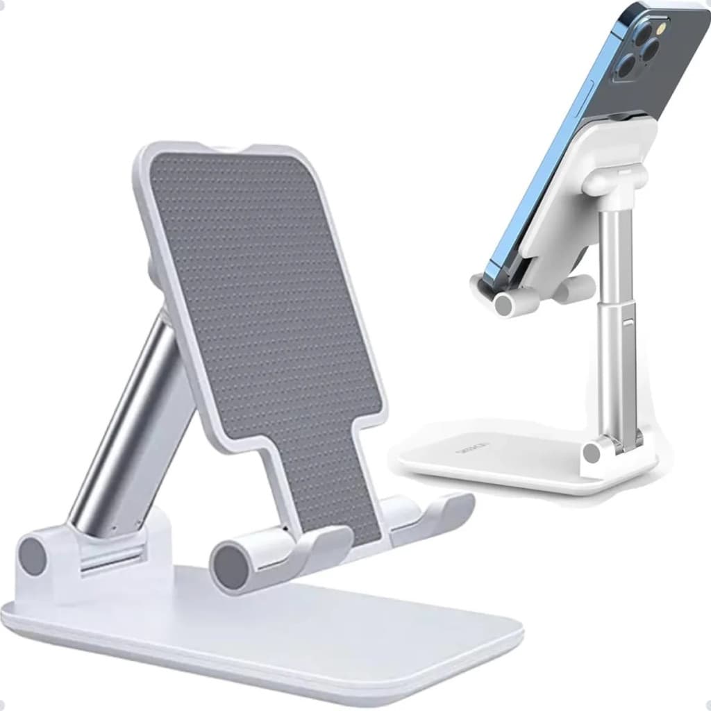 Suporte Mesa Celular Tablet Ajustável Tripé Portátil Branco