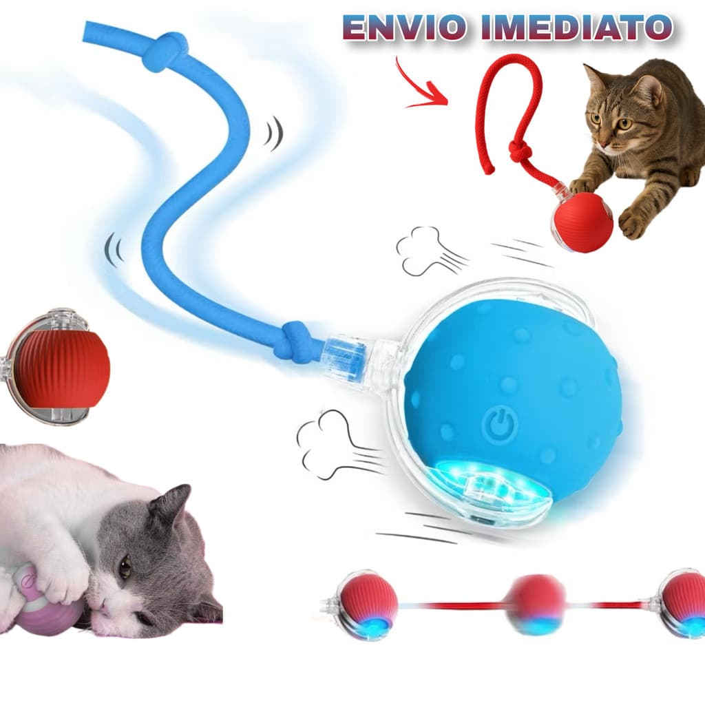 Brinquedo Interativa Gato Bola de Gato Inteligentes Brinquedos Para Gatos Bola De Rolamento Cauda Falsa Elétrico