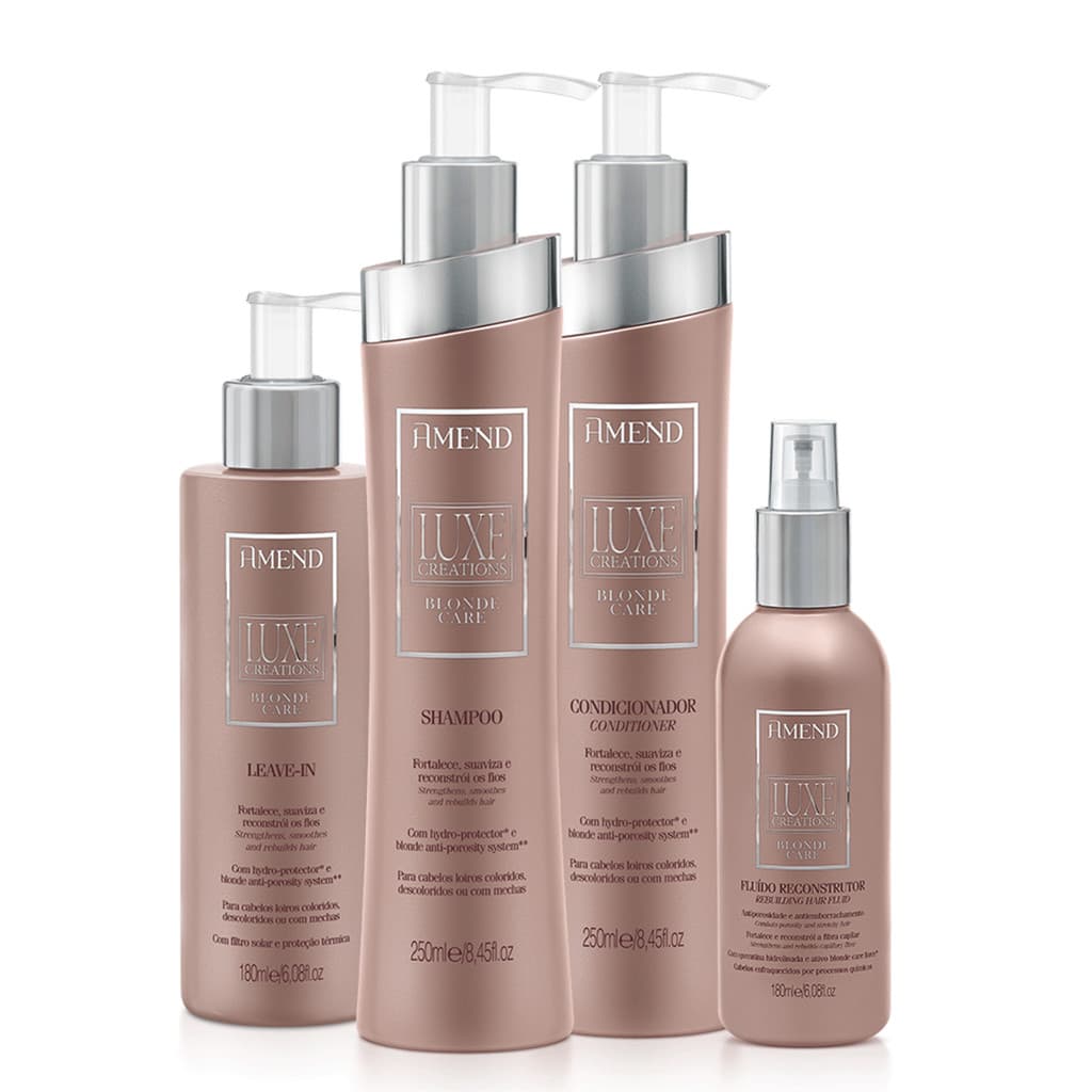 Kit Amend Blonde Care Luxe Creations Shampoo, Condicionador, Fluído, Leave-in