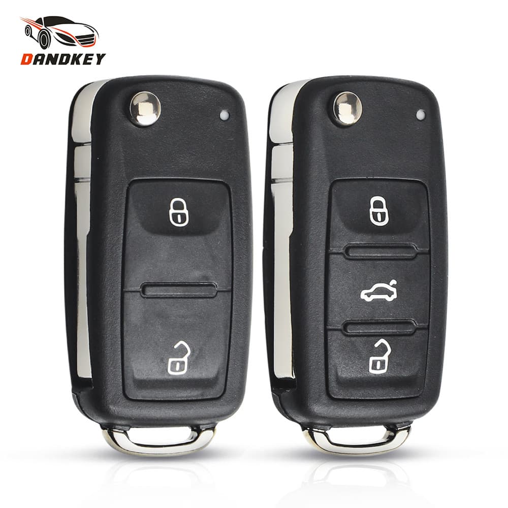 Adequado para Volkswagen Tiguan Golf Sagitar Polo MK6 lâmina sem cortes fob novo 3 botões Flip fob controle remoto dobrá