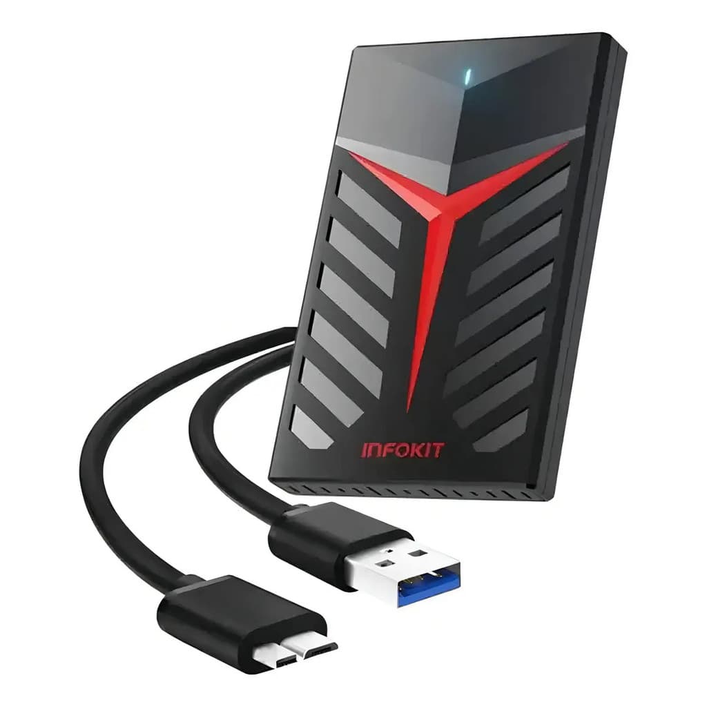 Infokit HD Externo 1TB USB 3.0 PS4 PS5 Xbox One Series SATA III Preto