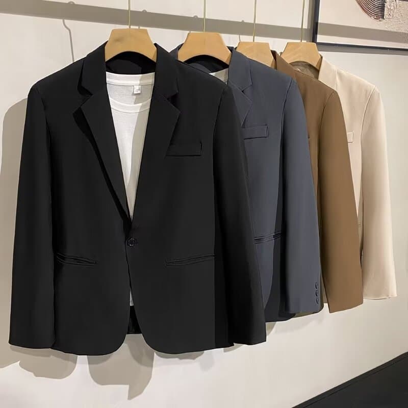 Casual terno jaqueta masculina na moda High-End All-maturo luz estilo maduro bonito profissional preto pequeno terno Dra