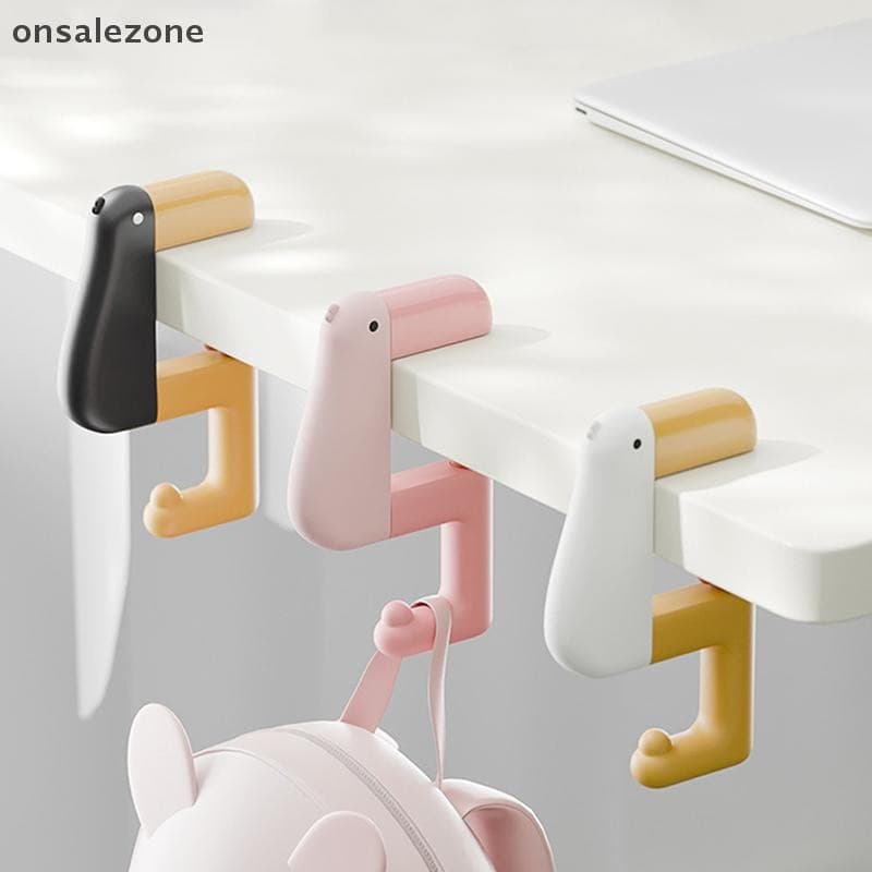 OZTH Pensando Pato Portátil Gancho Pendurado Decoração Mesa Carteira Bolsa Cabide De Parede Suporte Não Perfuração Mater