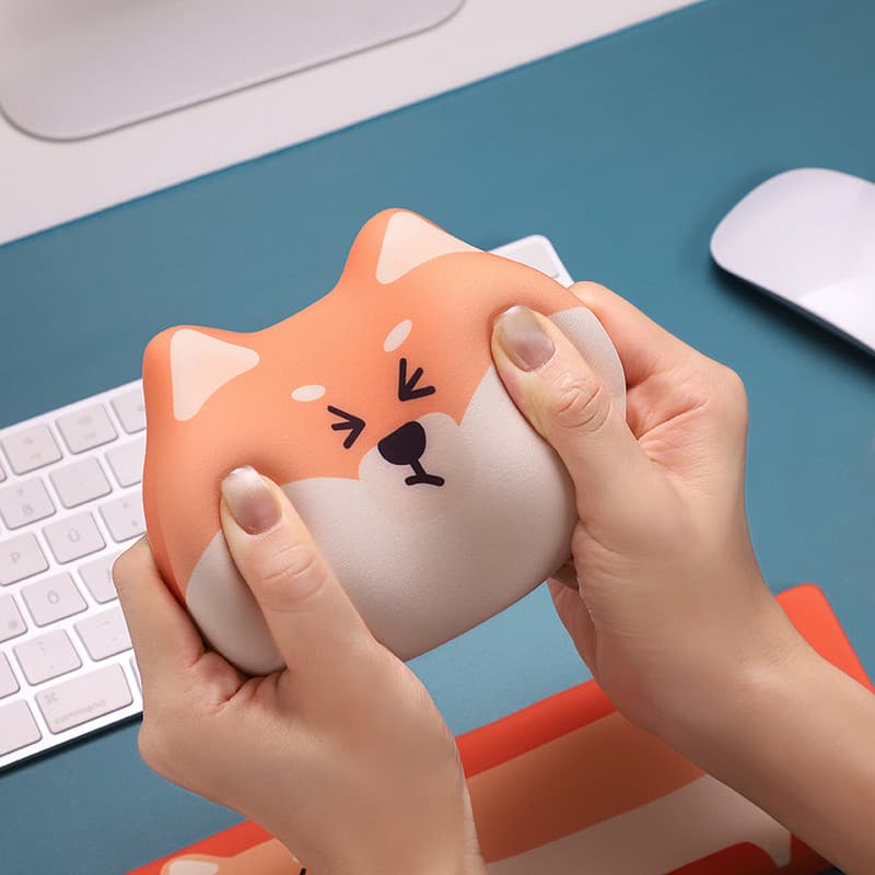 Su Yan Shang * Shiba Inu Silicone Mouse Pad de pulso Teclado de espuma de memória Descanso de mão Almofada de pulso Mous
