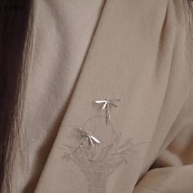 [VLY] Broches De Libélula De Prata Vintage Para Mulheres , Broche De Insetos Da Moda De Alta Qualidade , Acessórios De C