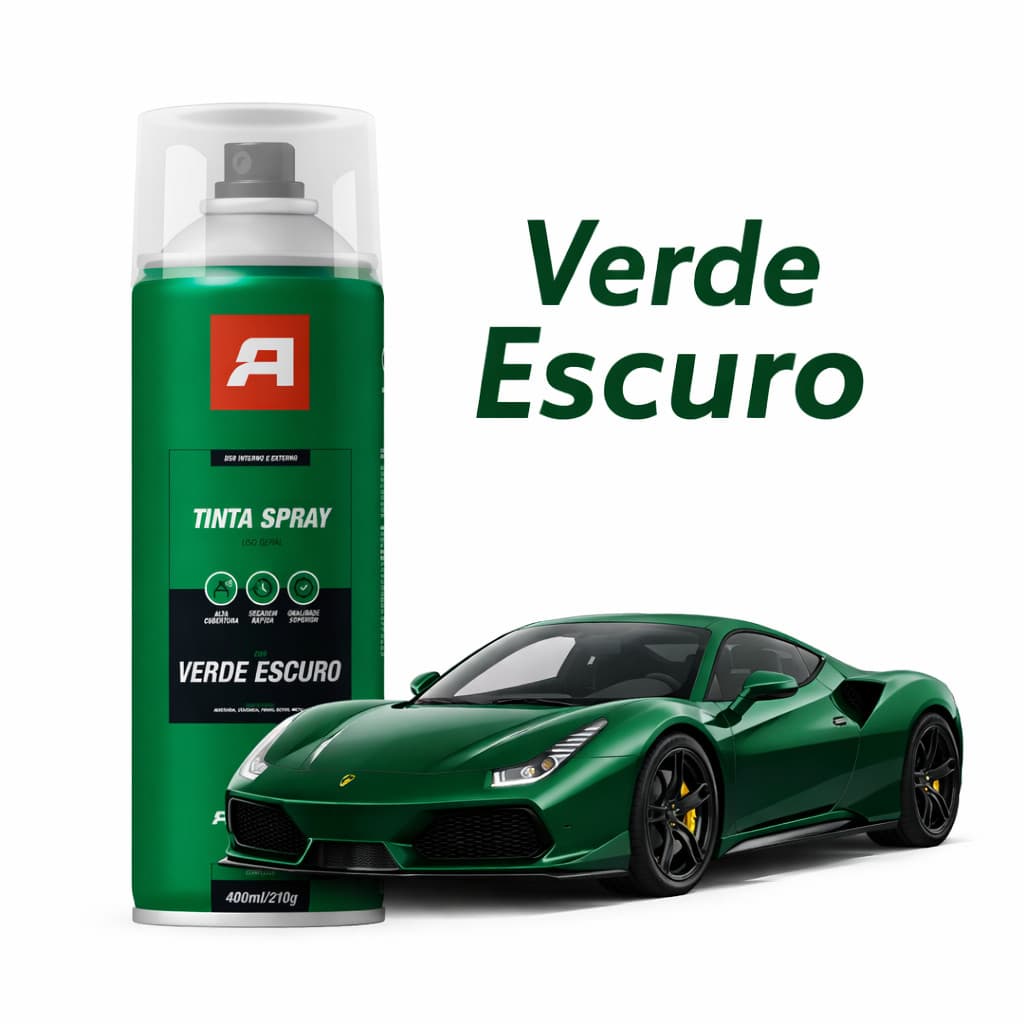 Tinta Spray Uso Geral 400ml Verde Escuro Metal Madeira Plastico Autofix Aerossol - Verde Total