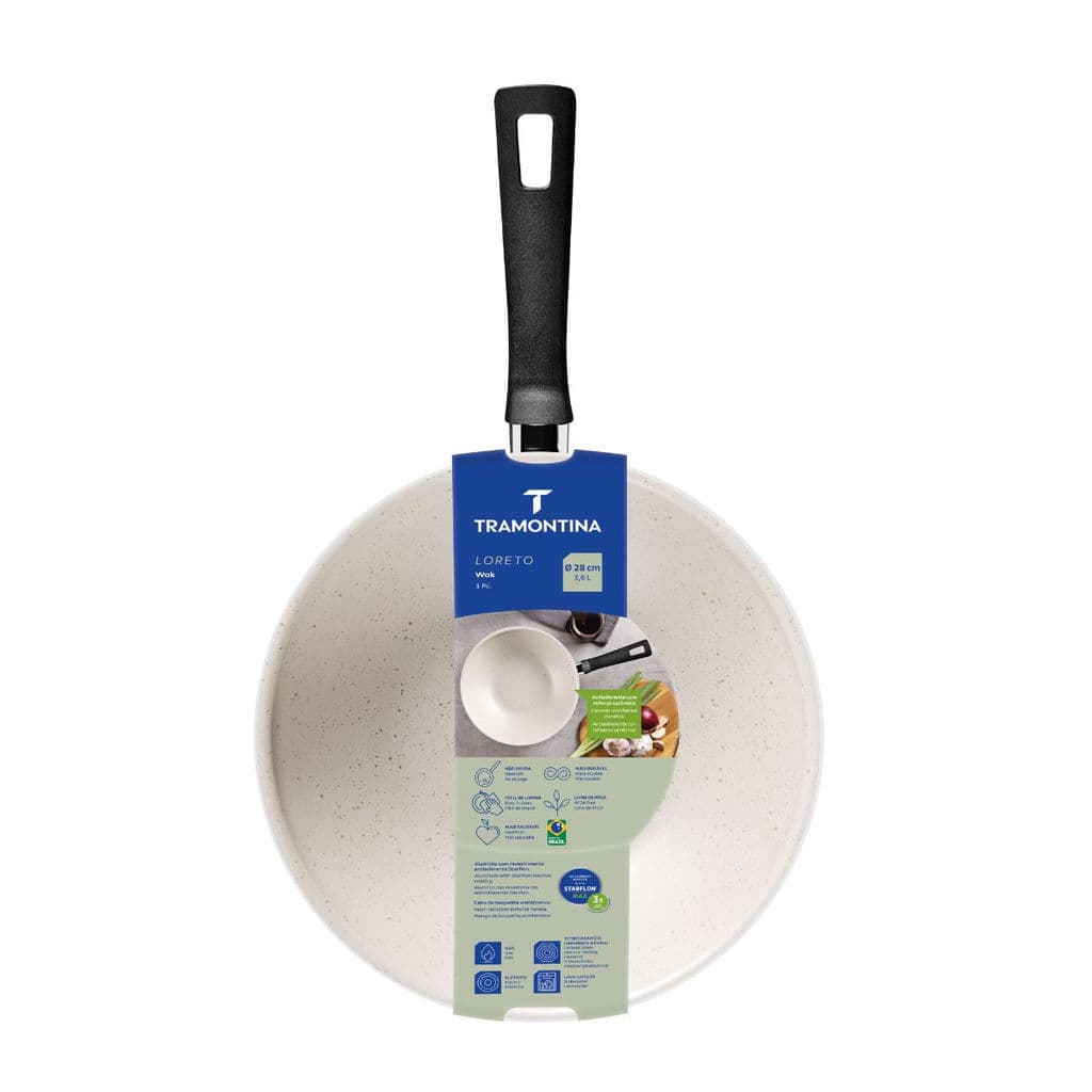Wok Loreto em Alumínio Antiaderente Starflon 3,6 L -  Tramontina