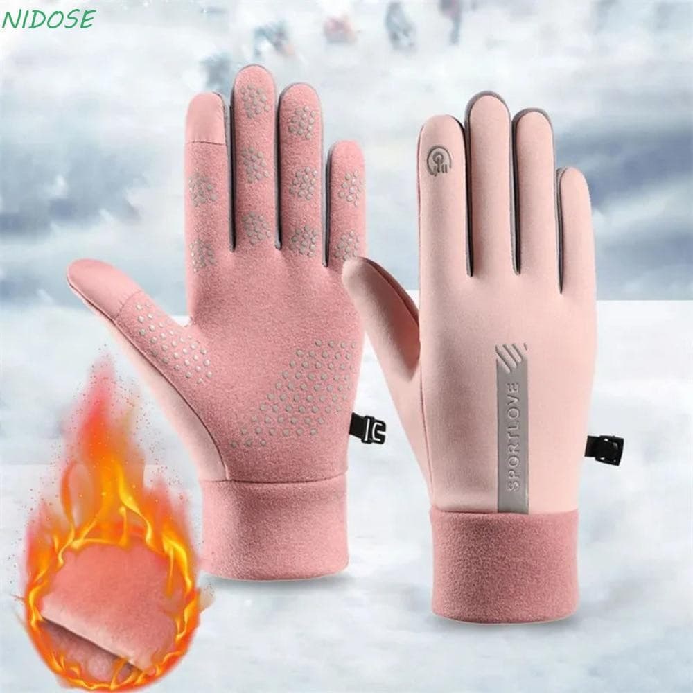 Luvas De Inverno NIDOSE , Térmicas De Resistência Ao Frio Esqui Antiderrapantes Impermeáveis De Lã Femininas