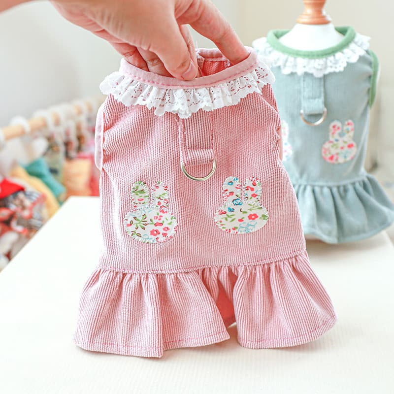 Roupa para Animais de Estimação, Vestido de Princesa Rosa Fino para Gato e Cão, Primavera e Outono, com Alça de Puxar, A