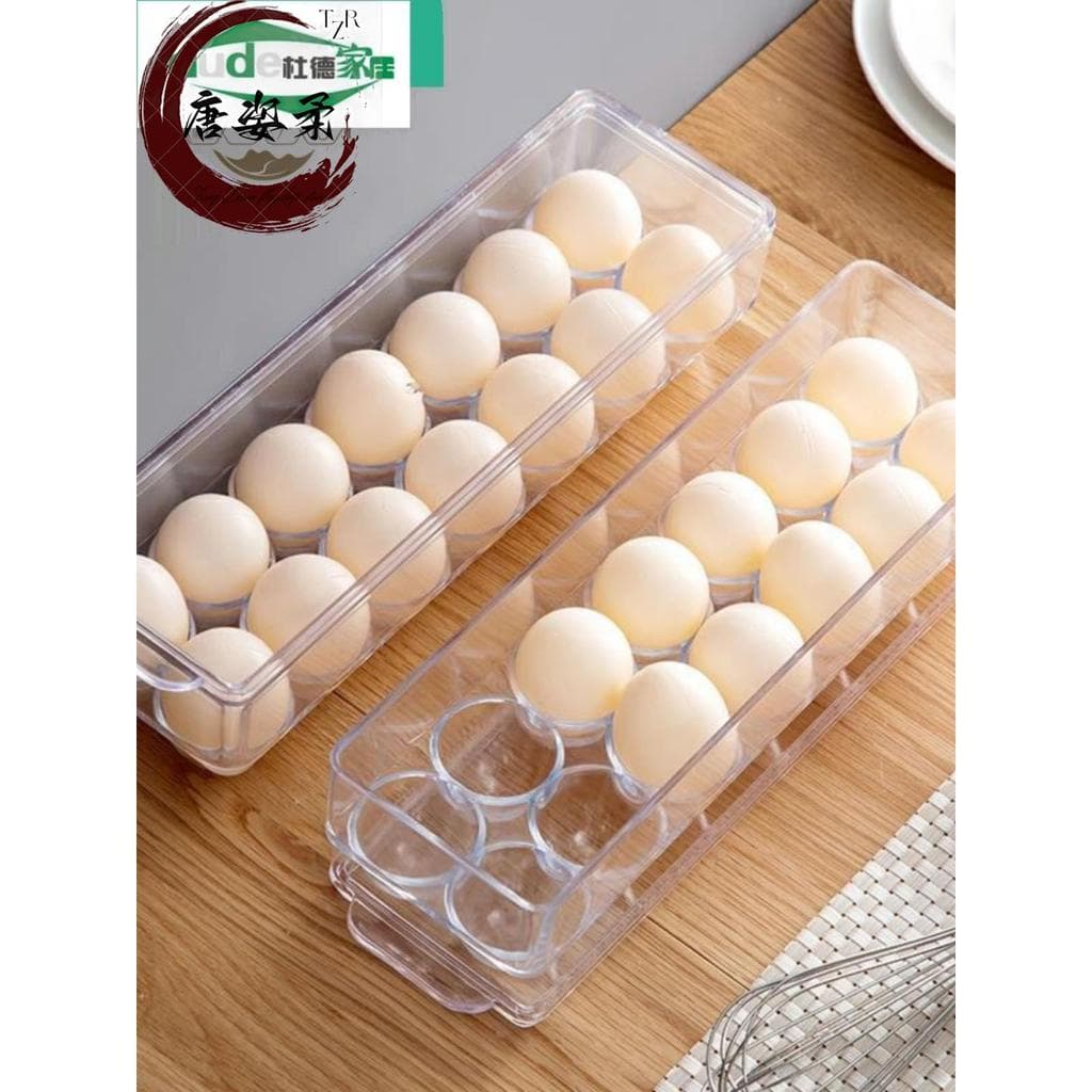 Caixa de ovos para porta lateral de geladeira, bandeja transparente para ovos, cozinha, caixa de armazenamento de ovos,