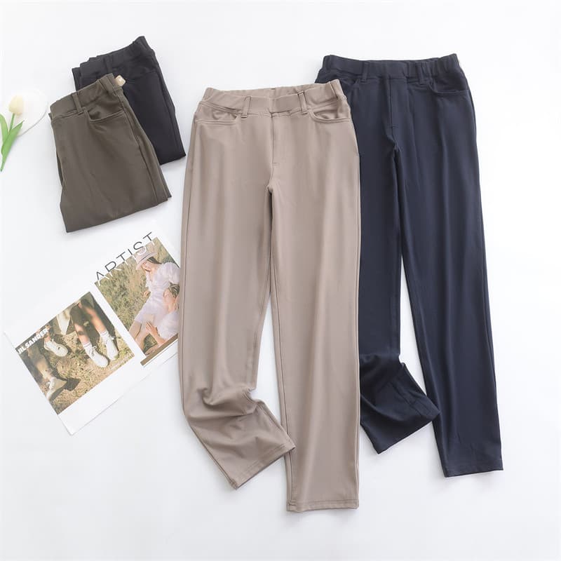 Exportado para o Japão Calças justas elásticas de quatro lados Slim-Fit Calças elásticas altas com tamanho grande 75kg p