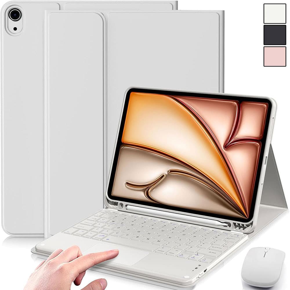 Teclado Trackpad Com Capa Removível Inteligente + Mouse Para iPad Air 8/7/6/5/4/3/2/1 , 11o/10o/9o/8o/7o/6o/5o Pro 11 20