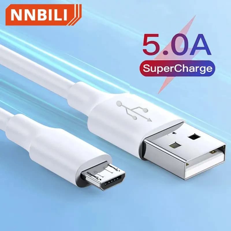 Cabo Micro USB 5A para Carregamento Rápido, Cabo Micro USB para Celular, Cabo de Dados USB Tipo C