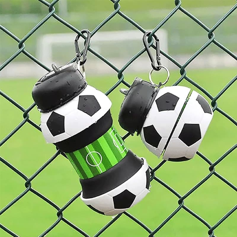 Garrafa Silicone Retrátil Dobrável Portátil Bolas De Futebol garrafa de Esportes 550ml