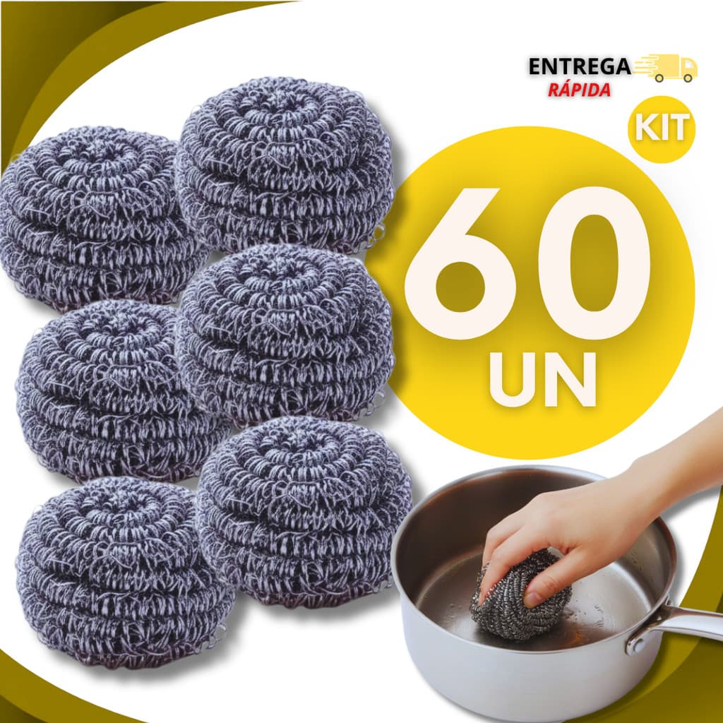 Esponja De Aço Buchinha Lava Louça Limpeza Pesada Palha De Aço Panela Grelha