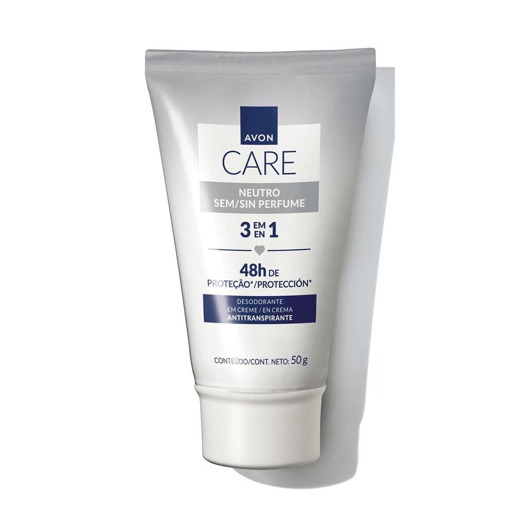 Desodorante em Creme 3 em 1 Sem Perfume Avon Care 50g