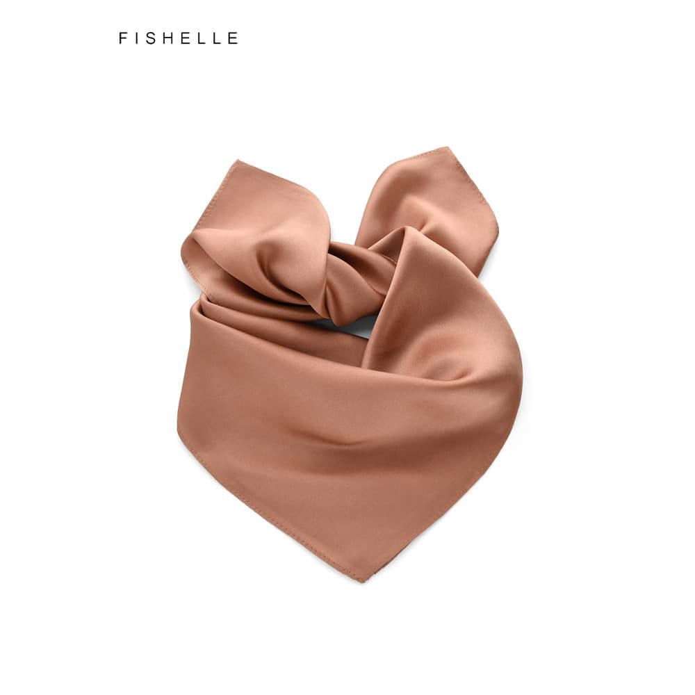 Elegante Nude rosa Real cetim de seda pequeno lenço quadrado feminino primavera outono lenço de seda amoreira Hangzhou l