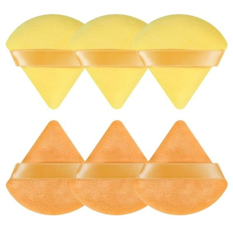 Pimoys 6 Peças De Sopro De Pó , Esponja De Maquiagem Triangular Macia Para Rosto De Veludo Solto (Preto)