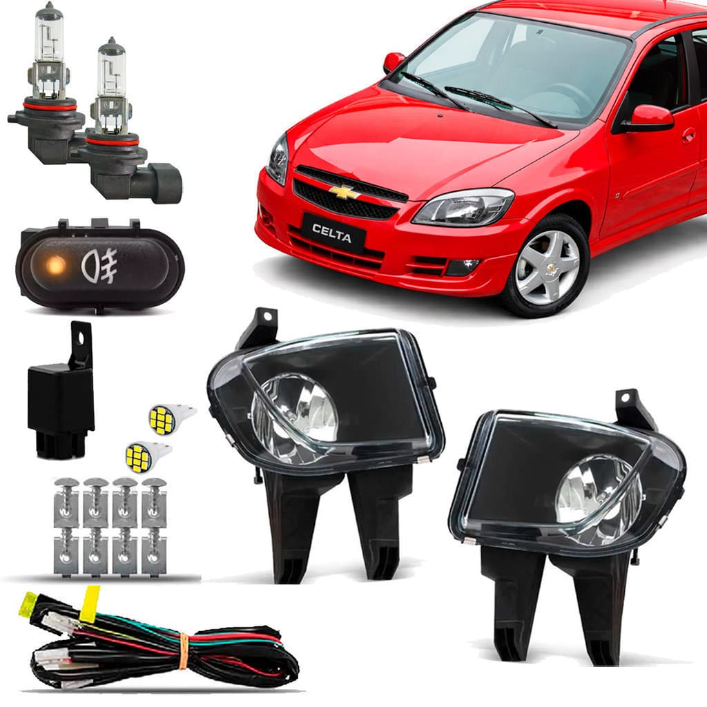 Kit Farol De Milha Neblina Celta Prisma 2007 2008 2009 10 11