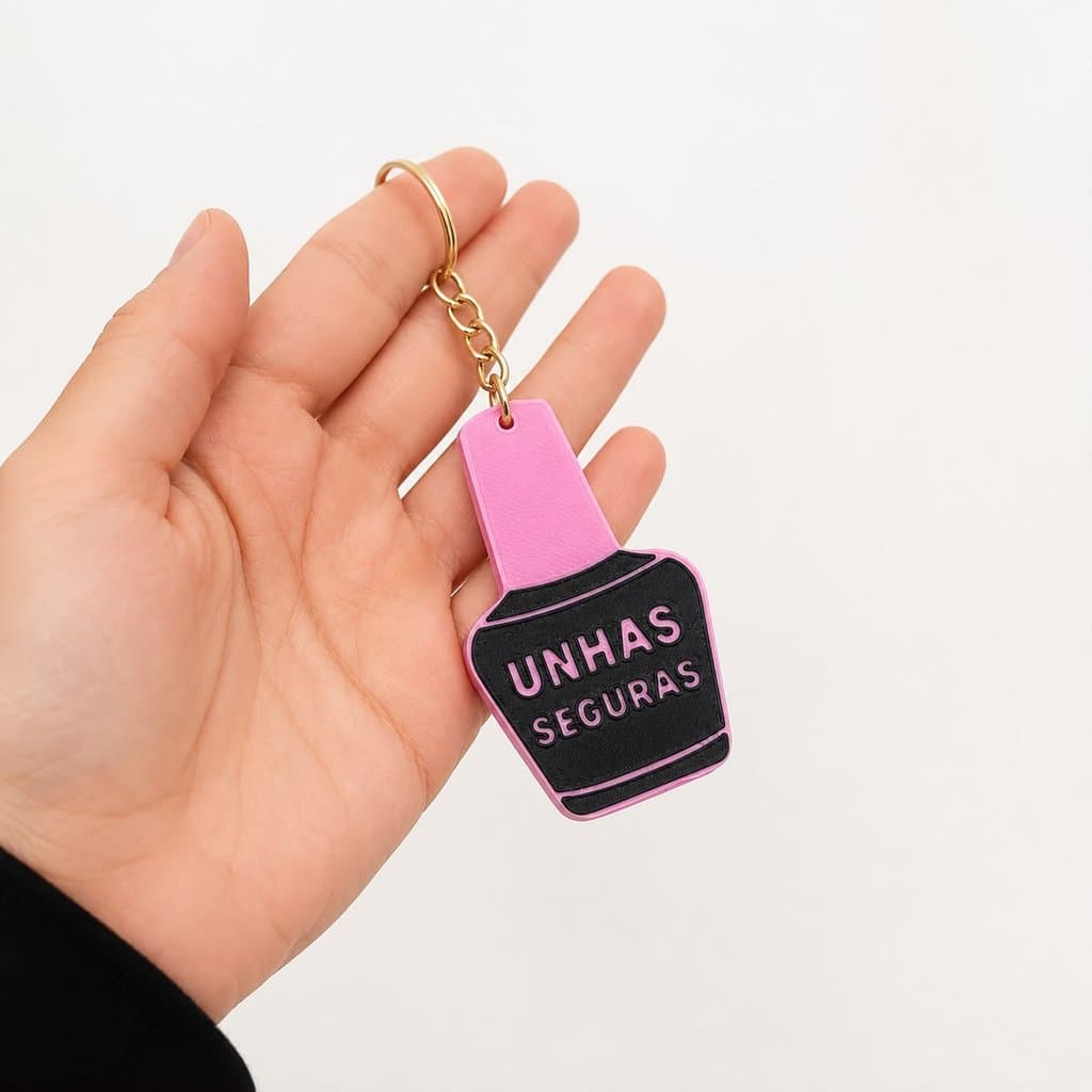Chaveiro Abridor de Lata feminino Esmalte Unhas Seguras Presente Manicure Nail Designer
