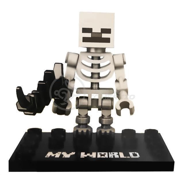 Boneco Esqueleto Minecraft MyWorld - Compatível Lego