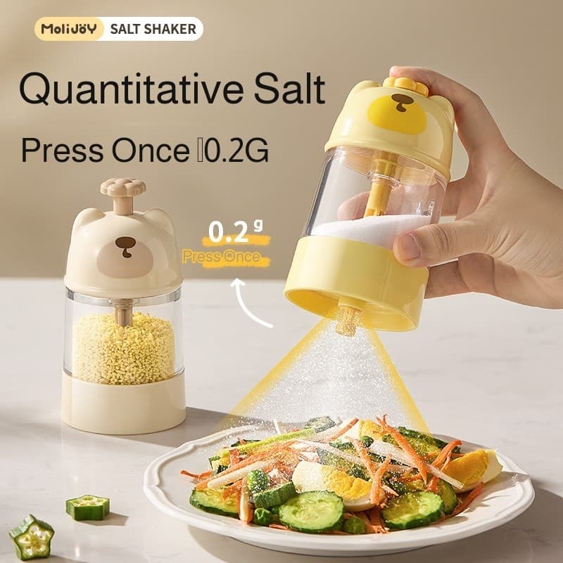 [Prático e Durável] Bear Dosing Salt Shaker Household Glass Sealed Seasoning Jar/Sal/Cozinha/Tempero