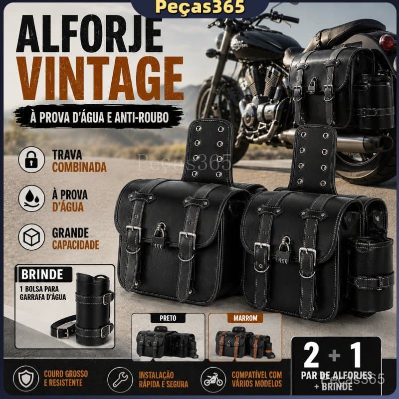 Bolsas Laterais de Couro PU para Motocicleta com Porta-Copos, Bolsas de 20L para Sportster Softail Dyna Rebel Shadow, Co