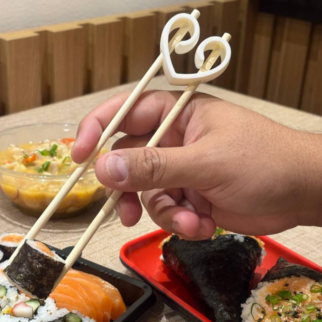 kit Suporte adaptador hashi coração l Comida japonesa l japonês