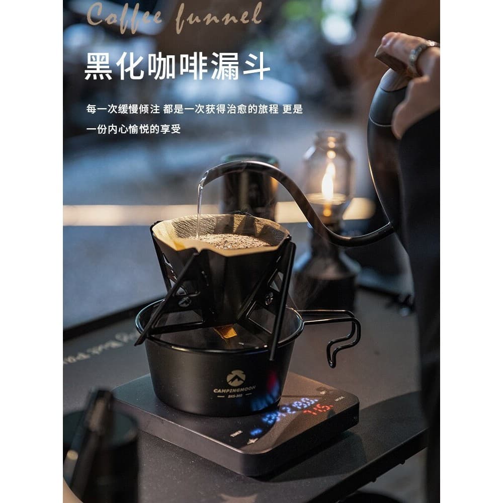 Koman funil de café ao ar livre 304 aço inoxidável dobrável filtro de café suporte de copo de papel acampamento equipame