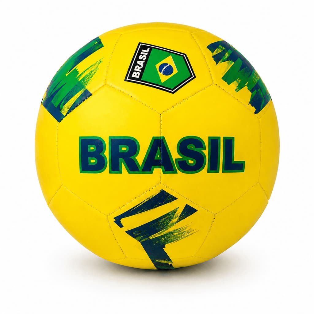 Bola De Futebol Brasil Nº 5 Amarela Campo Treino