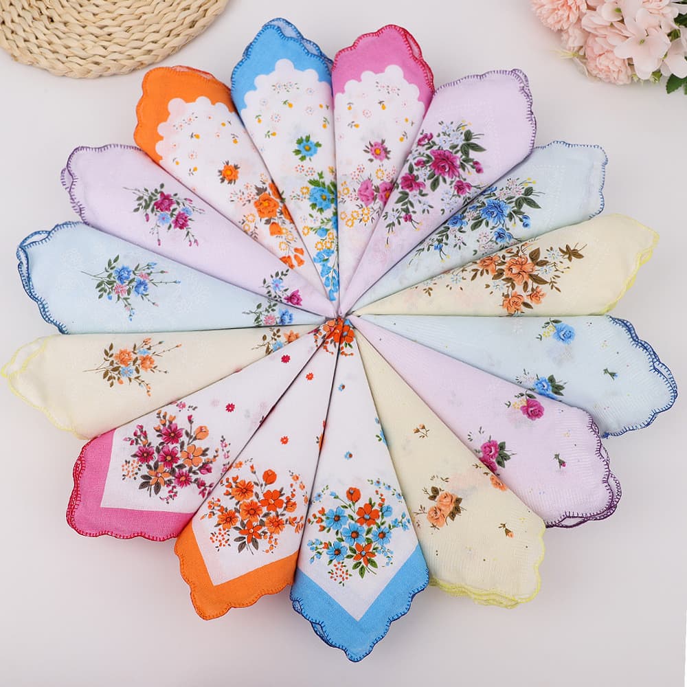 3pcs 30cm Lenços Femininos Vintage Clássico Estilo Antigo Quadrados Para Limpar O Suor